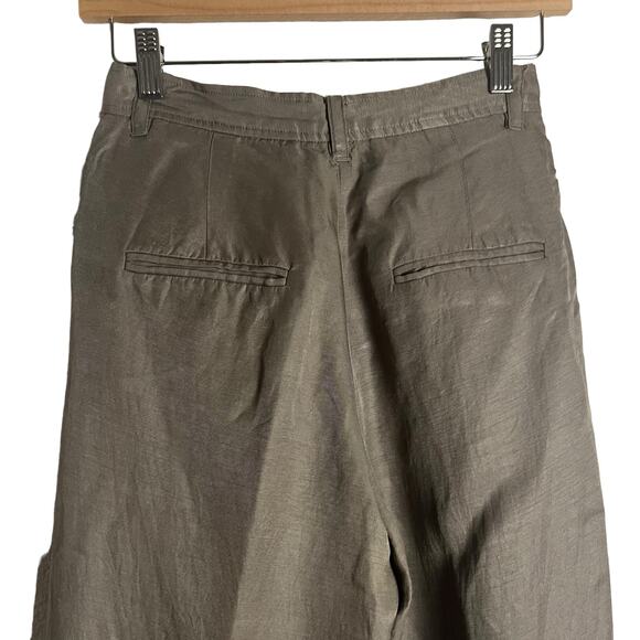 Anine Bing Carrie Pleated Wide Leg Linen High Waist Trouser Pants Size XS - Picture 11 of 15